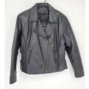 USA Biker's Dream Apparel Leather Motorcycle Jacket Women's Size Medium
